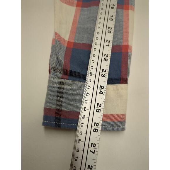 Gap Standard Fit Flannel Blue,  Red, Cream Size Large - Picture 8 of 10
